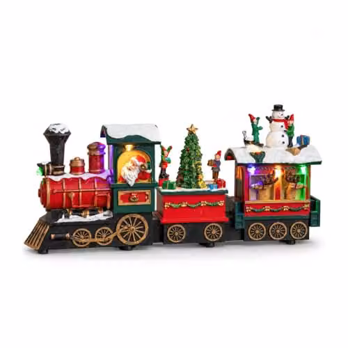Samuel Alexander Choo Choo Snow Scene Christmas Train Decoration with Multicoloured LEDs, Music and Timer – 3