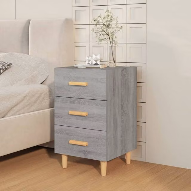 Berkfield Home Elegant Bedside Cabinet in Grey Sonoma, W/D/H: 40 x 40 x 66 cm – 1