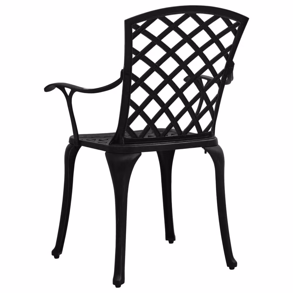 Berkfield Home 5 Piece Cast Aluminium Bistro Set in Matt Black – 3