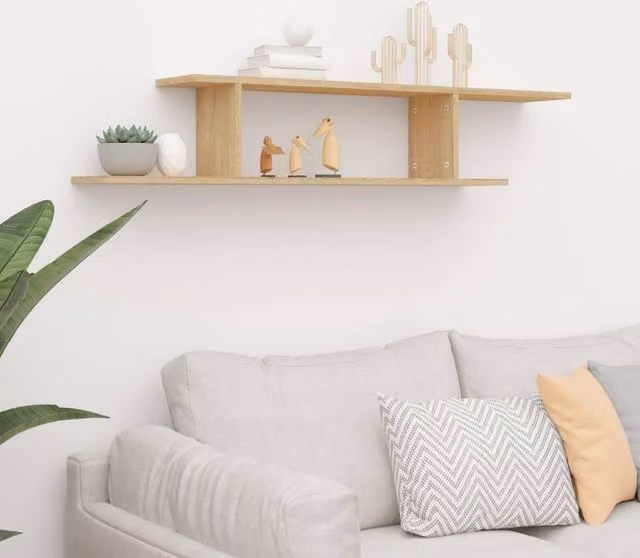 Berkfield Home Wall-Mounted TV Shelf in Sonoma Oak, W/D/H: 125 x 23 x 18 cm