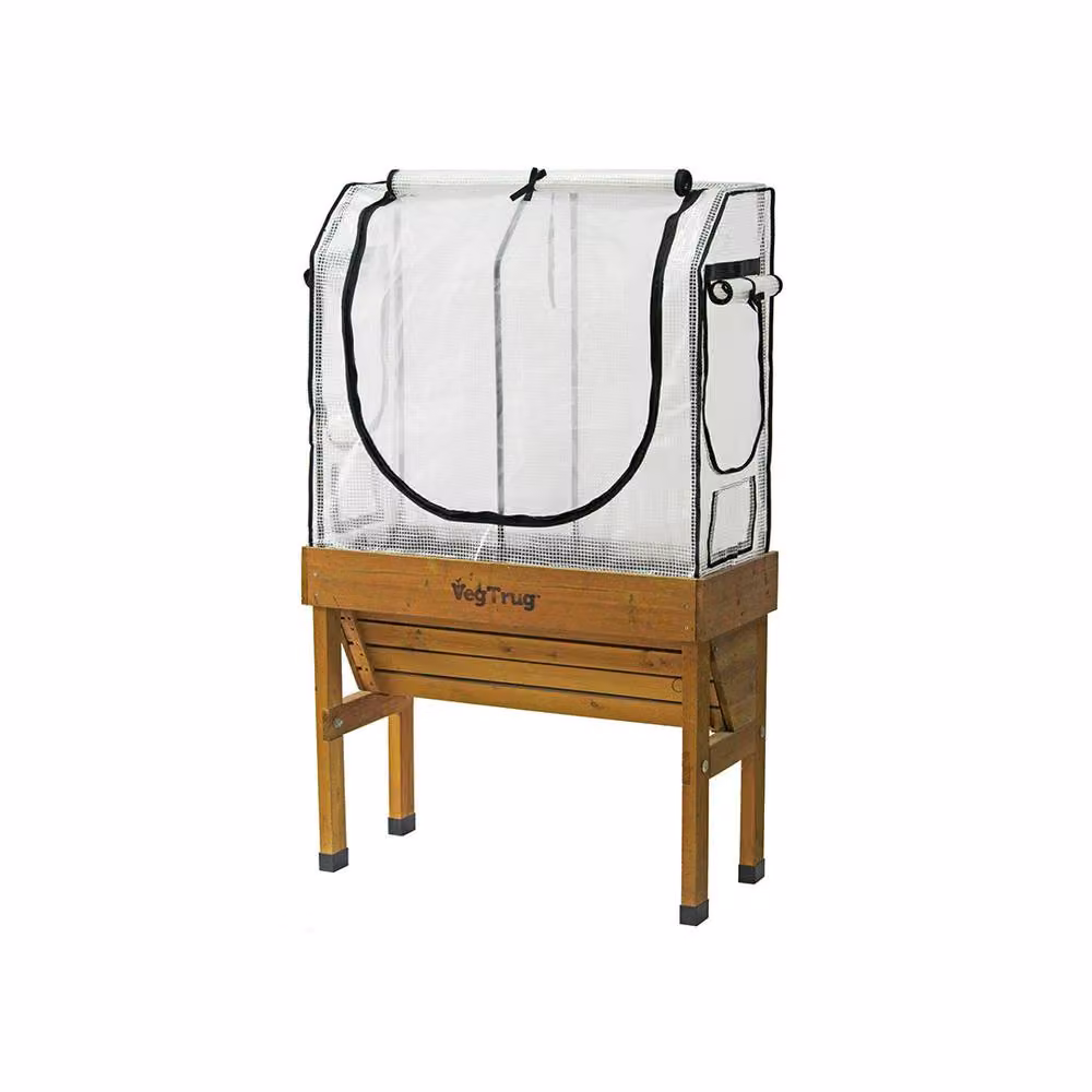 VegTrug Wallhugger Small Wall-Mounted Frames and Covers in Brown – 2