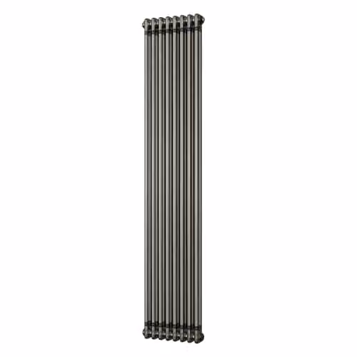 UK Radiators Alpha Raw Metal 2 Column Vertical Traditional Cast-Iron Style Radiator in Silver, H 1800 mm x W 372 mm – 2