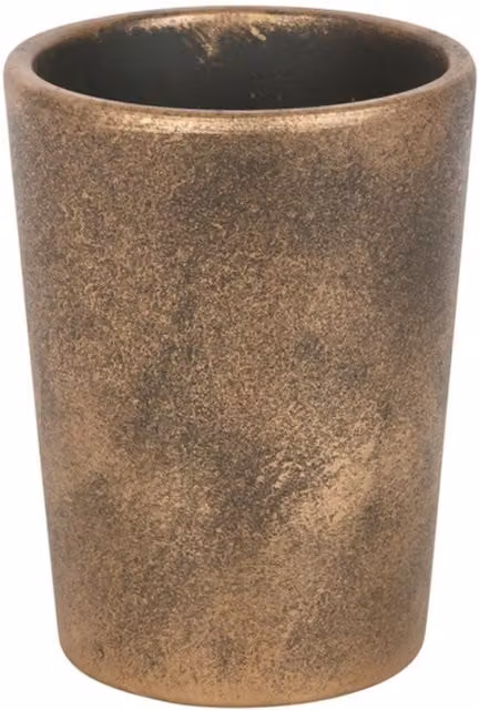 Lisa Parker Tree of Life Bronze Terracotta Ceramic Plant Pot, Round Tabletop Design, Brown