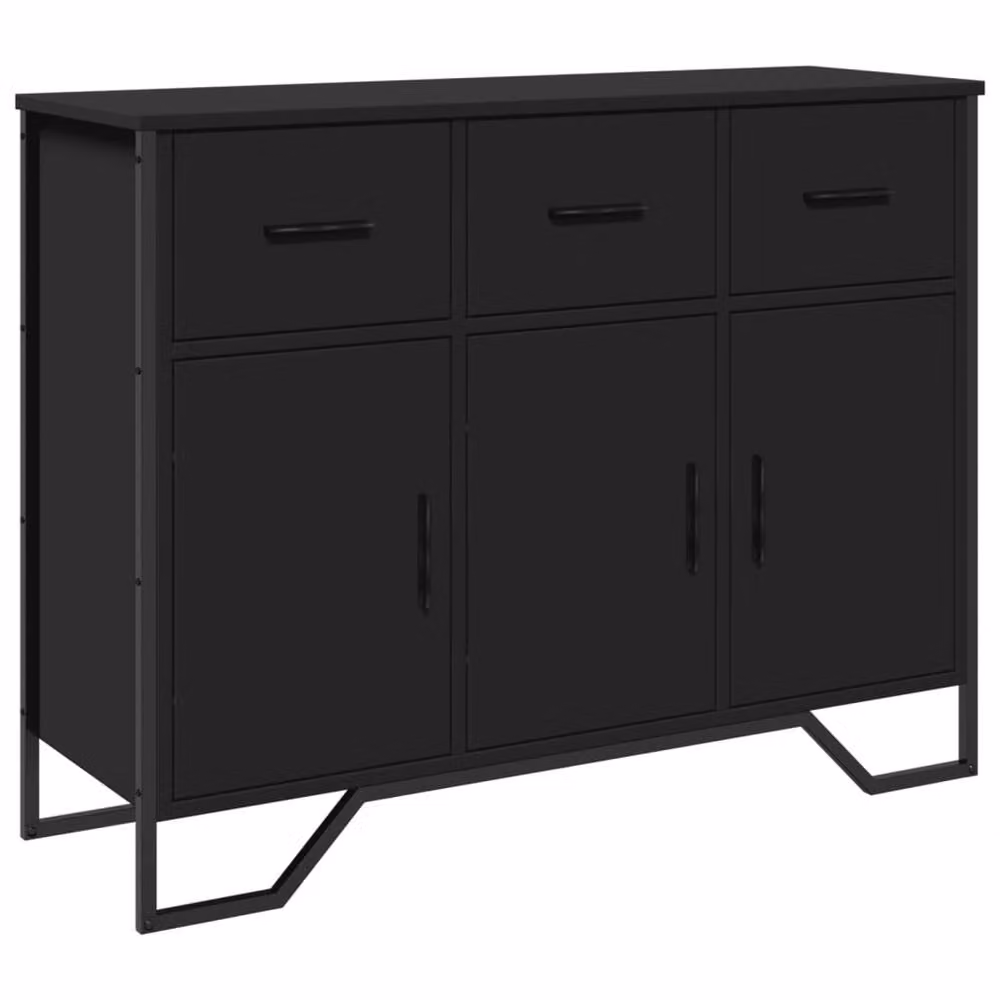 Berkfield Home Black Matt Sideboard, W/D/H: 97 x 32.5 x 74.5 cm – 3