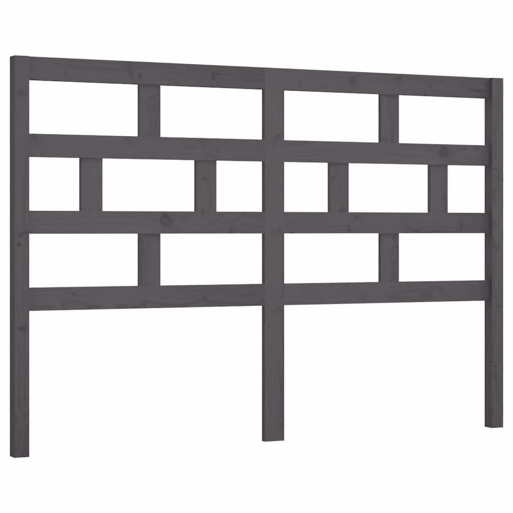 Berkfield Home Beautiful Grey Solid Pine Wood Bed Headboard W/D/H: 166 x 4 x 100 cm – 2