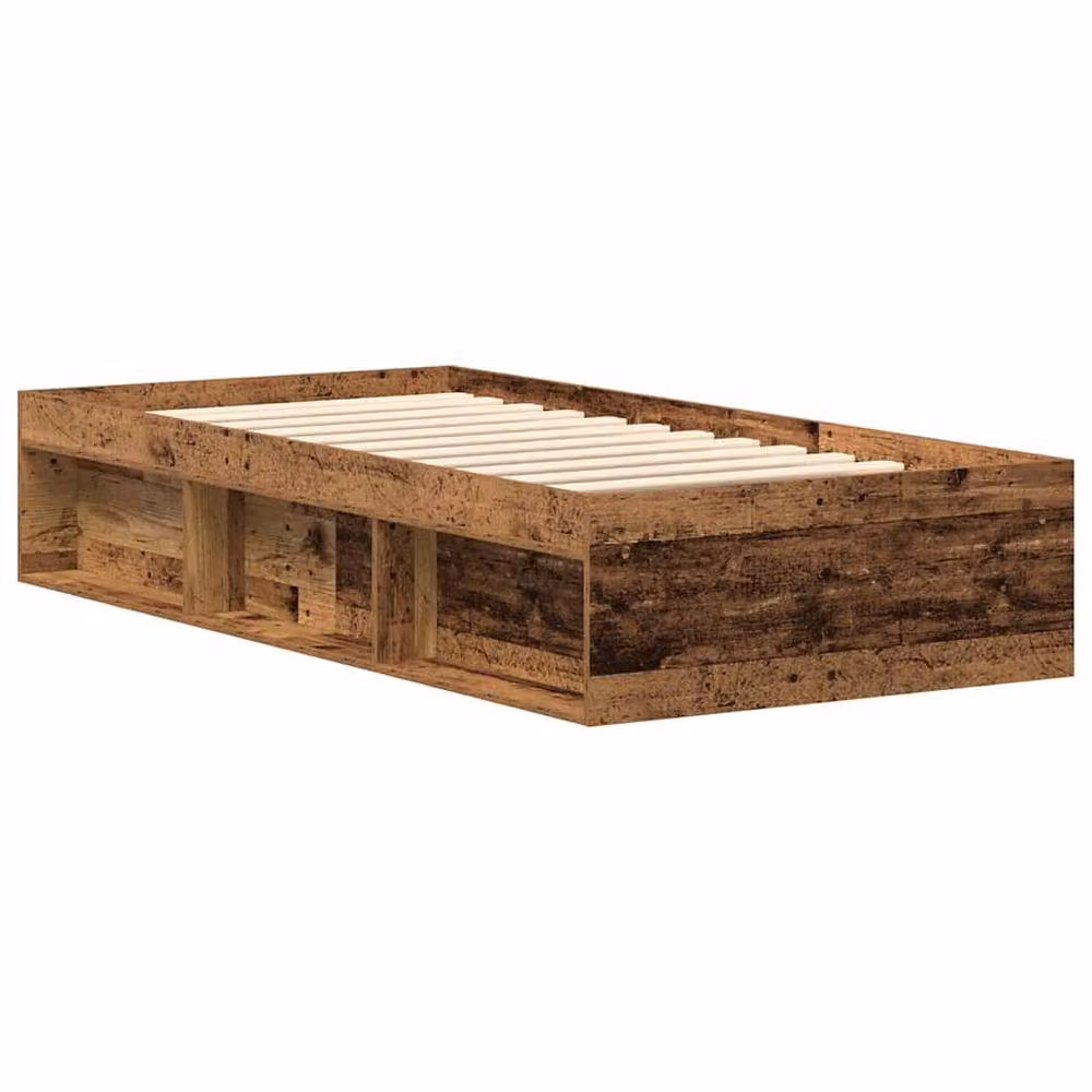 Berkfield Home Single Bed Frame in Old Wood Brown, W/D/H: 90 x 190 cm – 3