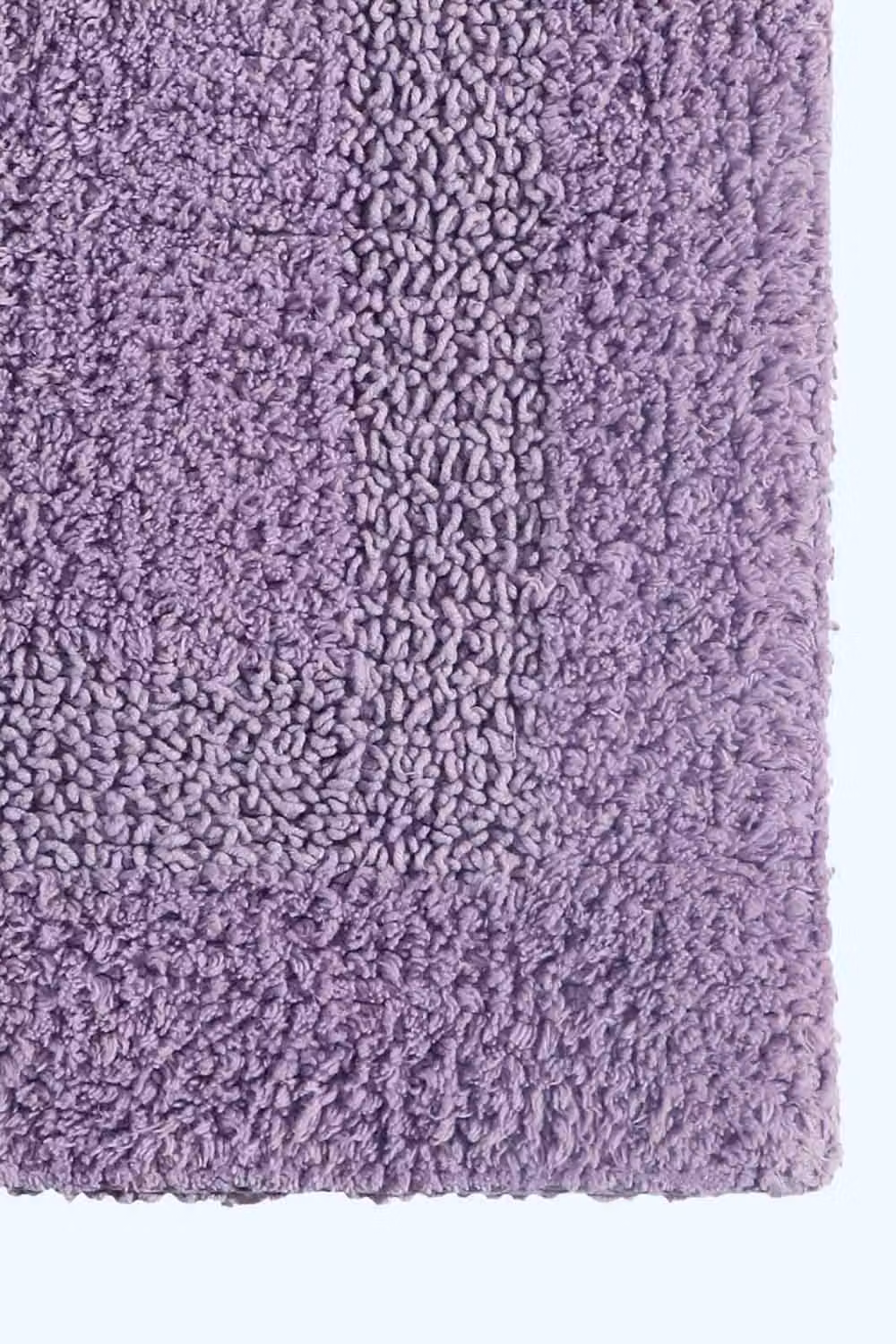 Homescapes Luxury Round Cotton Bath Mat, Reversible and Quick-Drying, Purple, Diameter: 80 cm