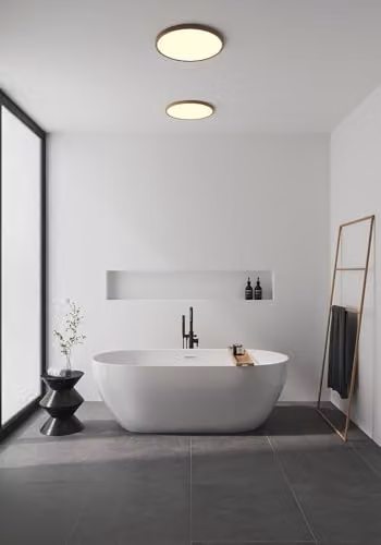 Nordlux Oja LED Ceiling Light, Brown Wood and Plastic, IP54, 2700k, Diameter: 42 cm – 2