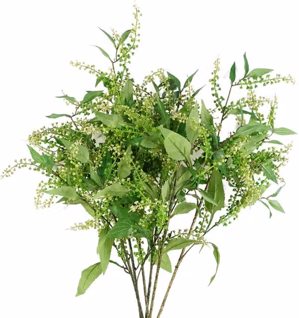 Pack of 6 Green Artificial Textile Leaf Foliage Sprays