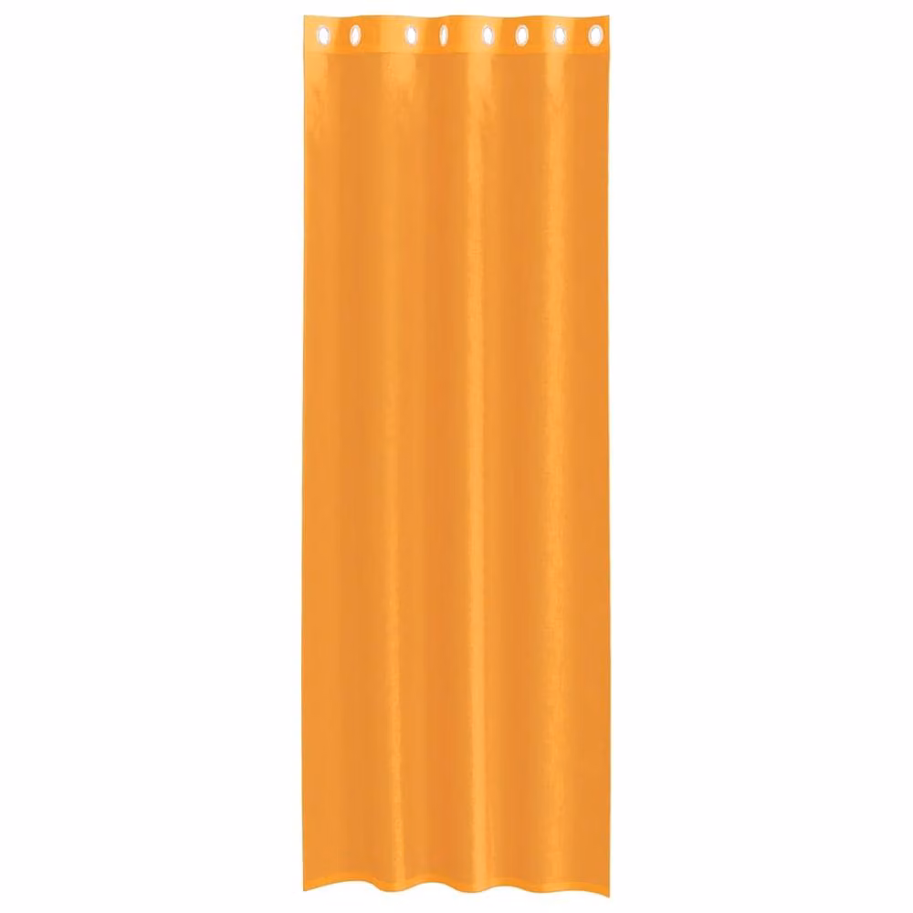 Berkfield Home Orange Voile Fabric Panel Curtains with Eyelets, 2 Pack, W: 140 cm, H: 300 cm – 2