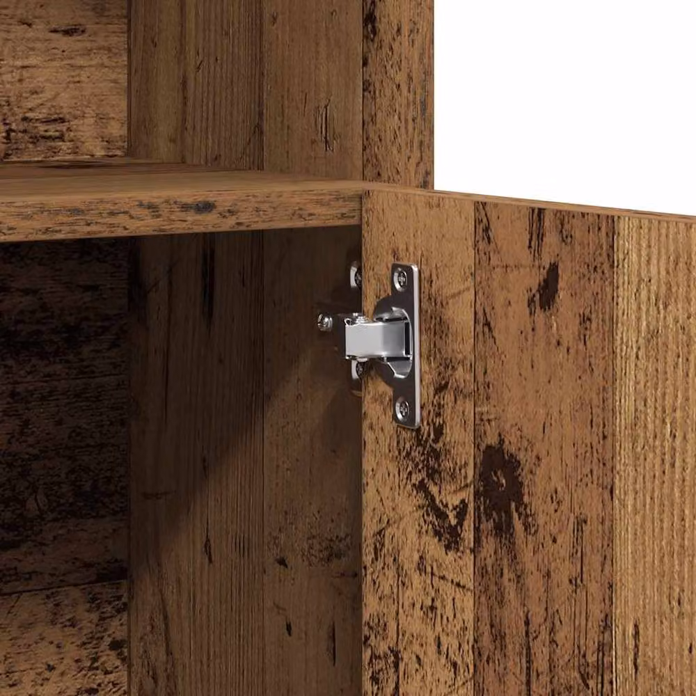 Berkfield Home Brown Rustic Bathroom Cabinet in Engineered Wood W/D/H: 32 x 25.5 x 190 cm – 4