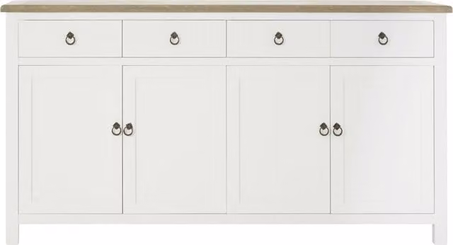 Orsina Mid Century Modern Four Door Sideboard in White
