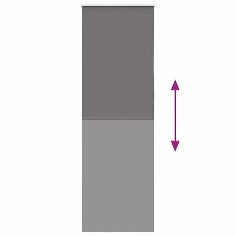 Berkfield Home Grey Blackout Roller Blind, Thermal Insulating Polyester, W: 75 cm, H: 210 cm