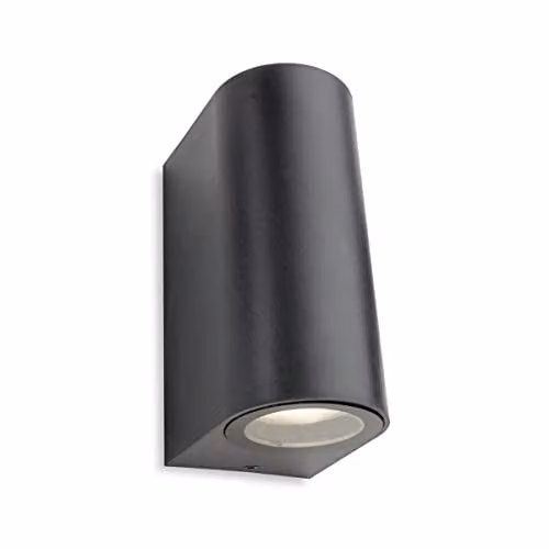 Netlighting Ace Outdoor Up Down Twin Wall Light in Grey, IP54, GU10