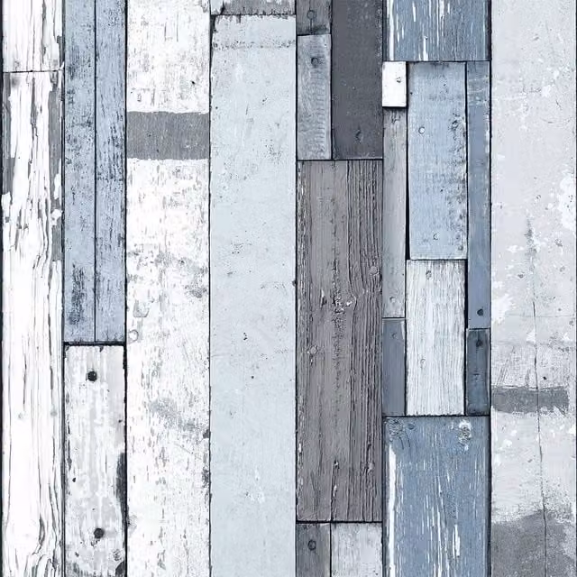 I Love Wallpaper Abstract Reclaimed Wood Rustic Wallpaper in Blue