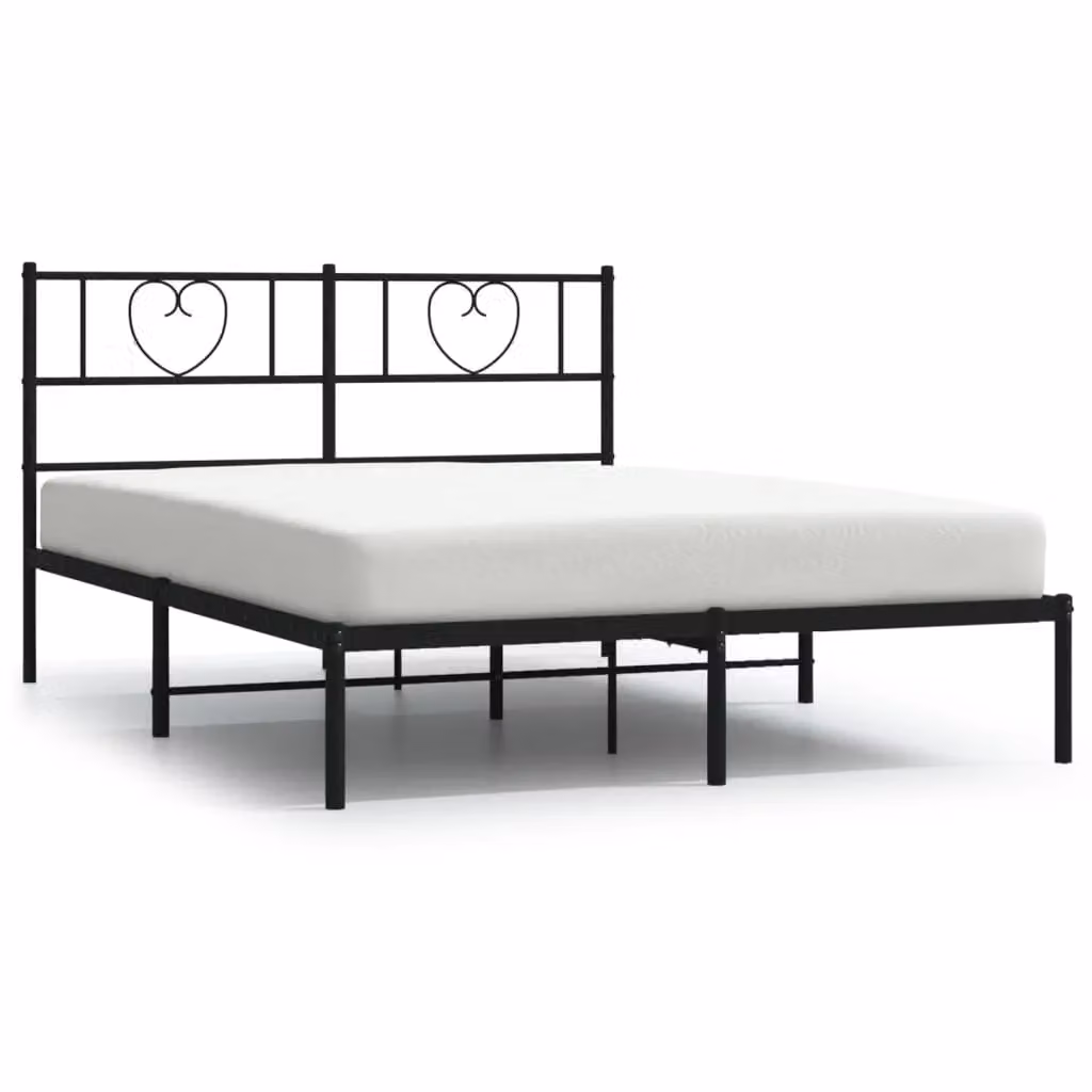 Berkfield Home Metal Bed Frame with Headboard, Black, W: 160 cm, L: 200 cm – 2
