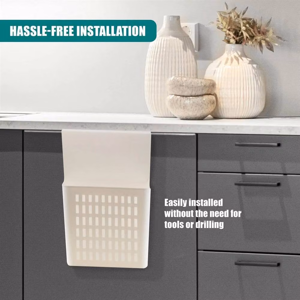 KORVIXA Over the Door Hanging Storage Basket Organizer in White – 3