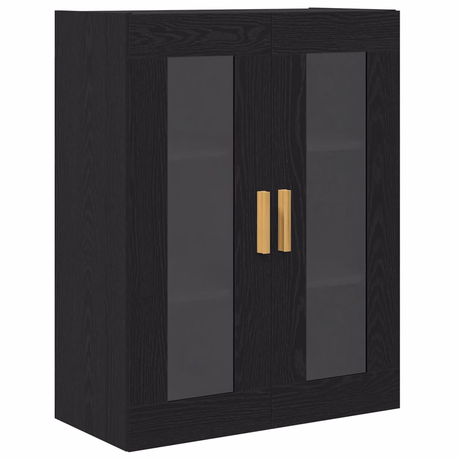 Berkfield Home Black Oak Wall Cabinet with Glass Doors, W/D/H: 69.5 x 34 x 90 cm – 2