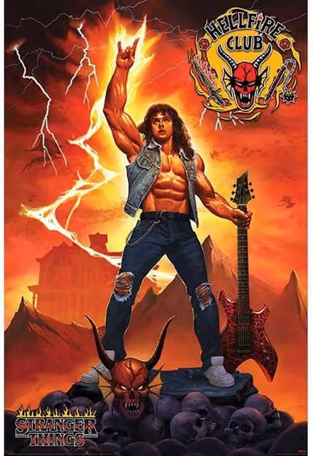 Stranger Things Hellfire Club Graphic Paper Poster in Orange – 1