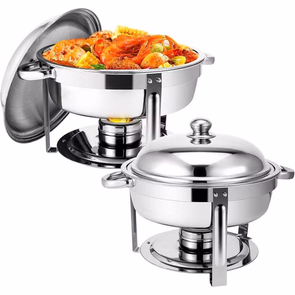 Ventryn 4-Piece Stainless Steel Chafing Dishes with Lids, Silver Food Warmer Set – 3