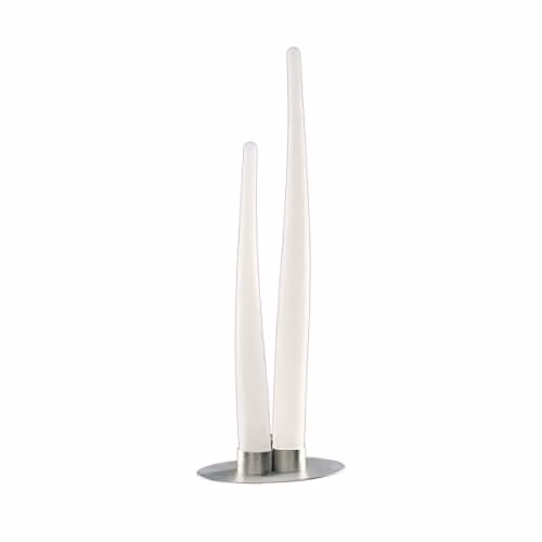 Netlighting Estalacta 2-Light GU10 Table Lamp in Silver and White with IP44 Rating for Indoor and Outdoor Use