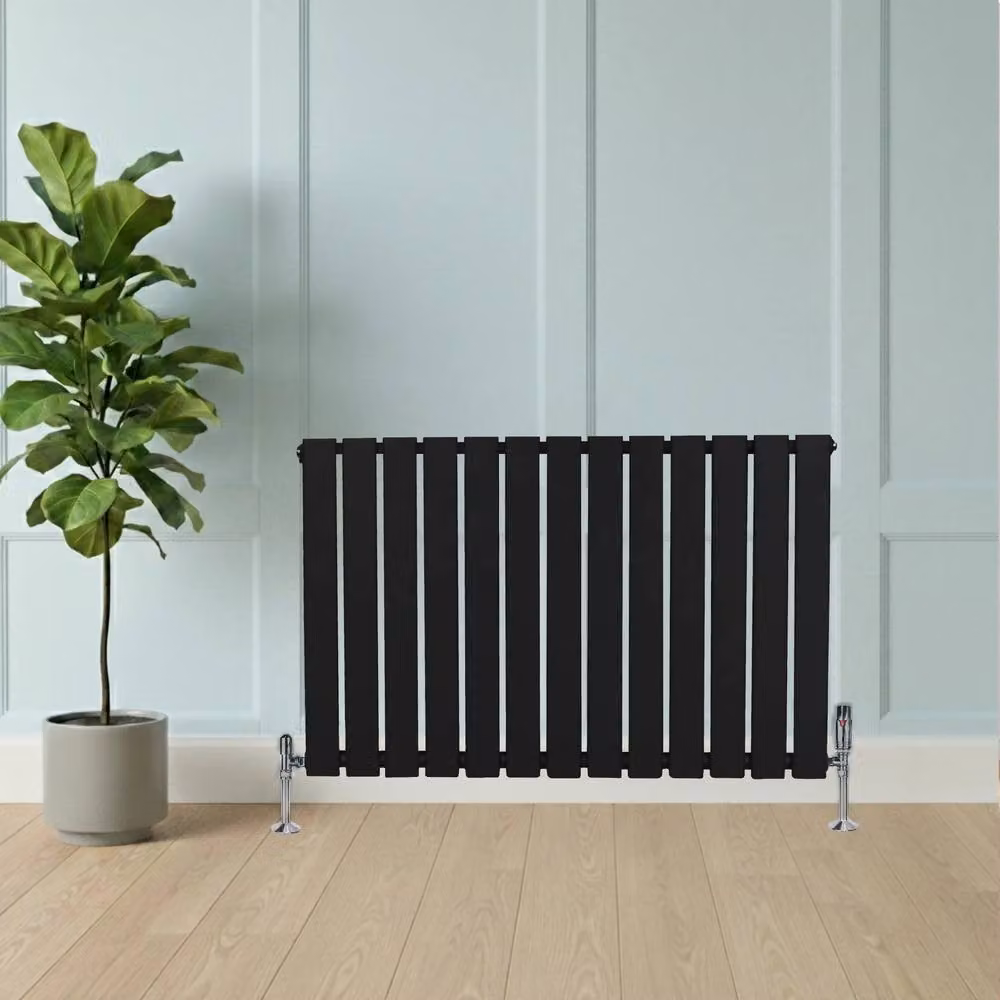 Monstershop Flat Single Column Radiator in Matt Black Steel, H 60 cm x W 91 cm – 4