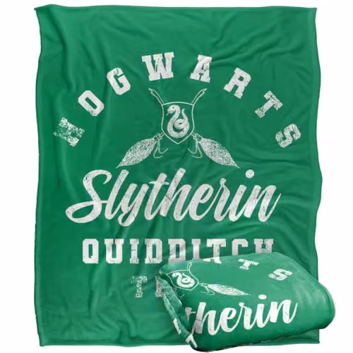 LOGOVISION Harry Potter Slytherin Quidditch Super Soft Fleece Throw Blanket, Multicolour, W: 127 cm, D: 152.4 cm