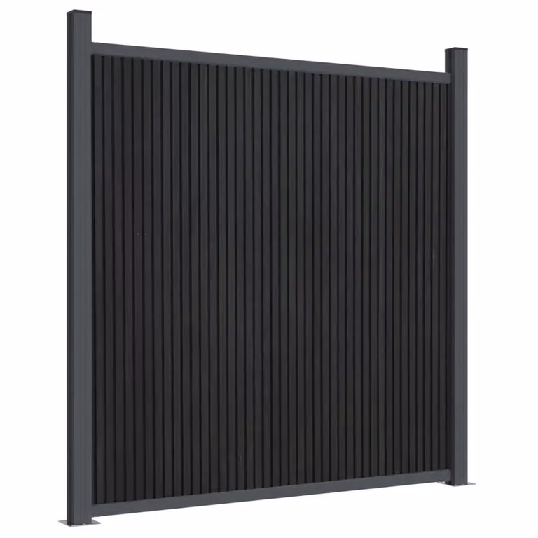 Berkfield Home WPC and Aluminium Fence Panel, Grey, H: 186 cm x W: 180 cm