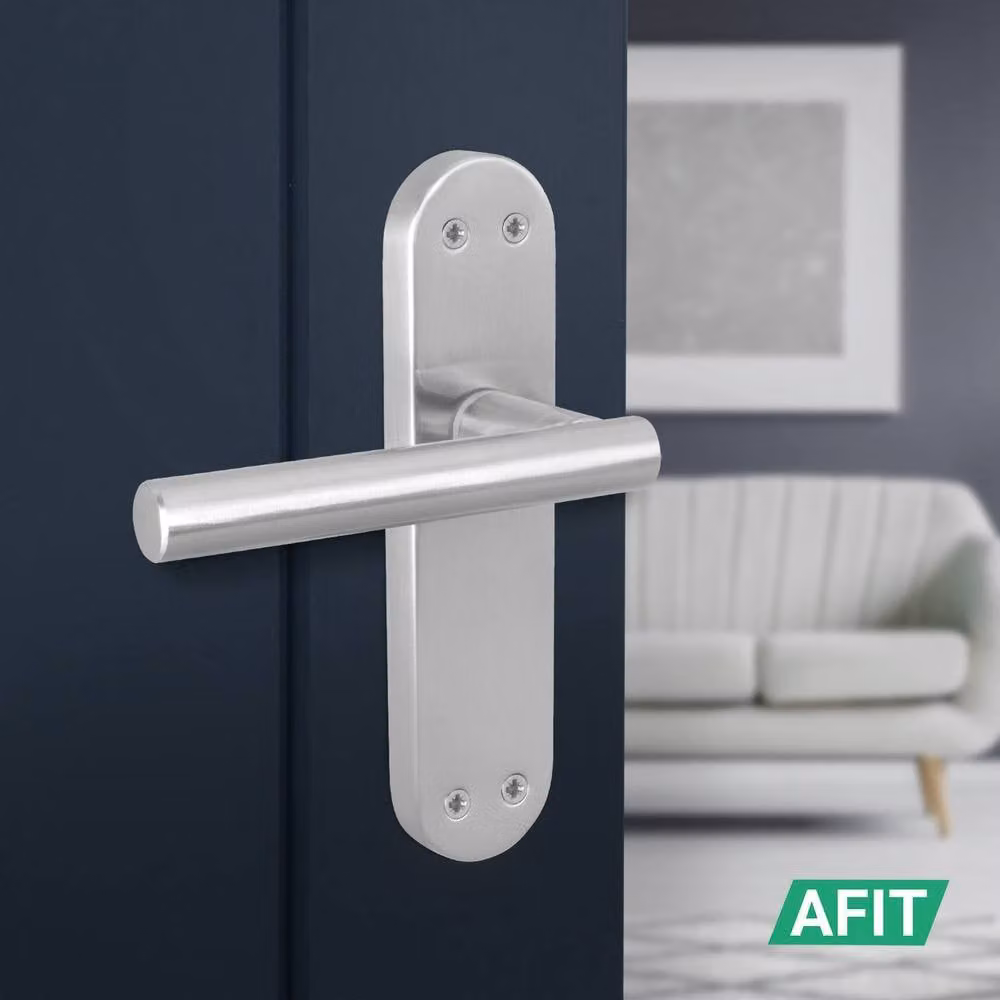 AFIT Satin T-Bar Door Handle Latch Backplate Set, 4 Pairs, Silver – 4