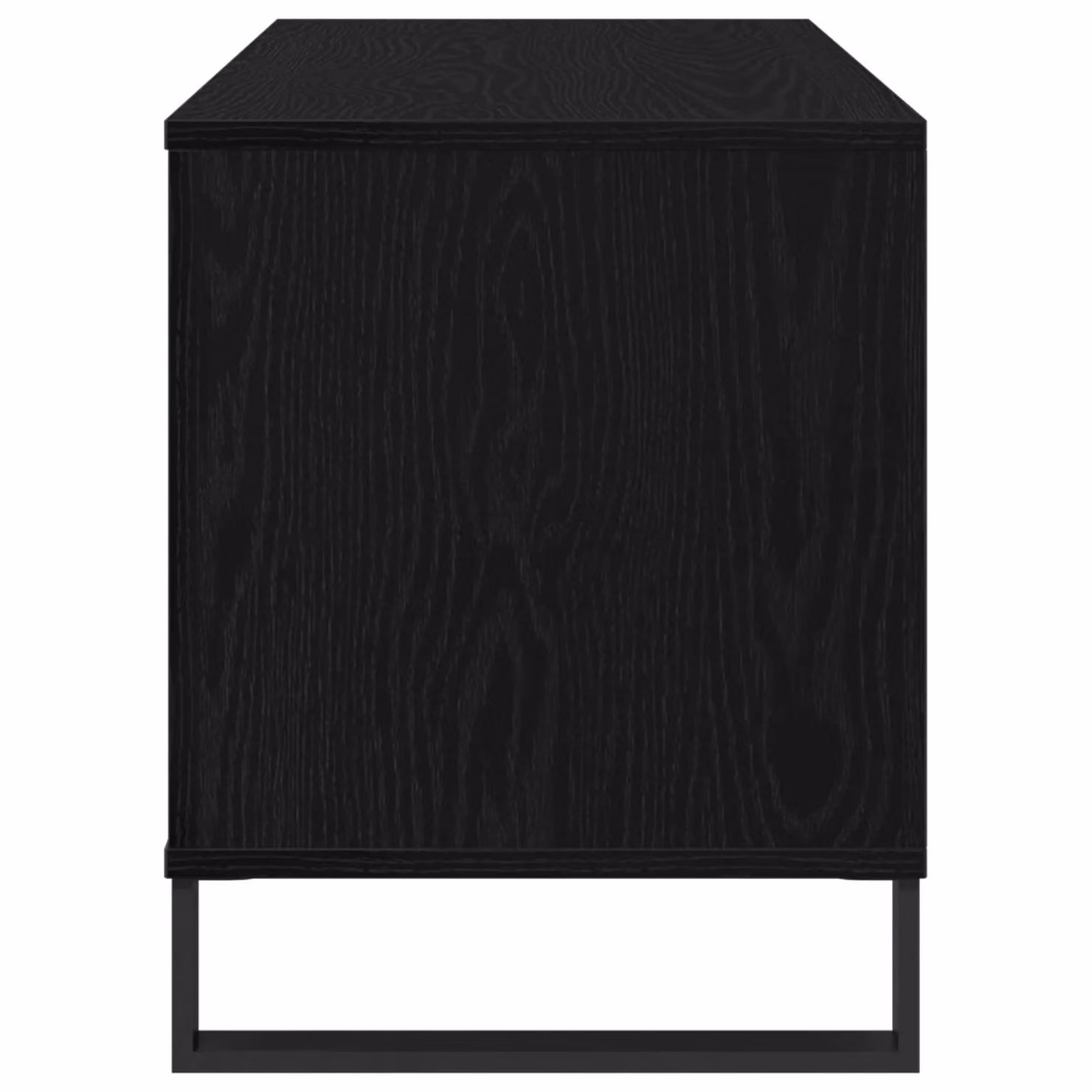 Berkfield Home Modern Black Oak Record Cabinet in MDF, W/D/H: 100 x 38 x 48 cm – 4