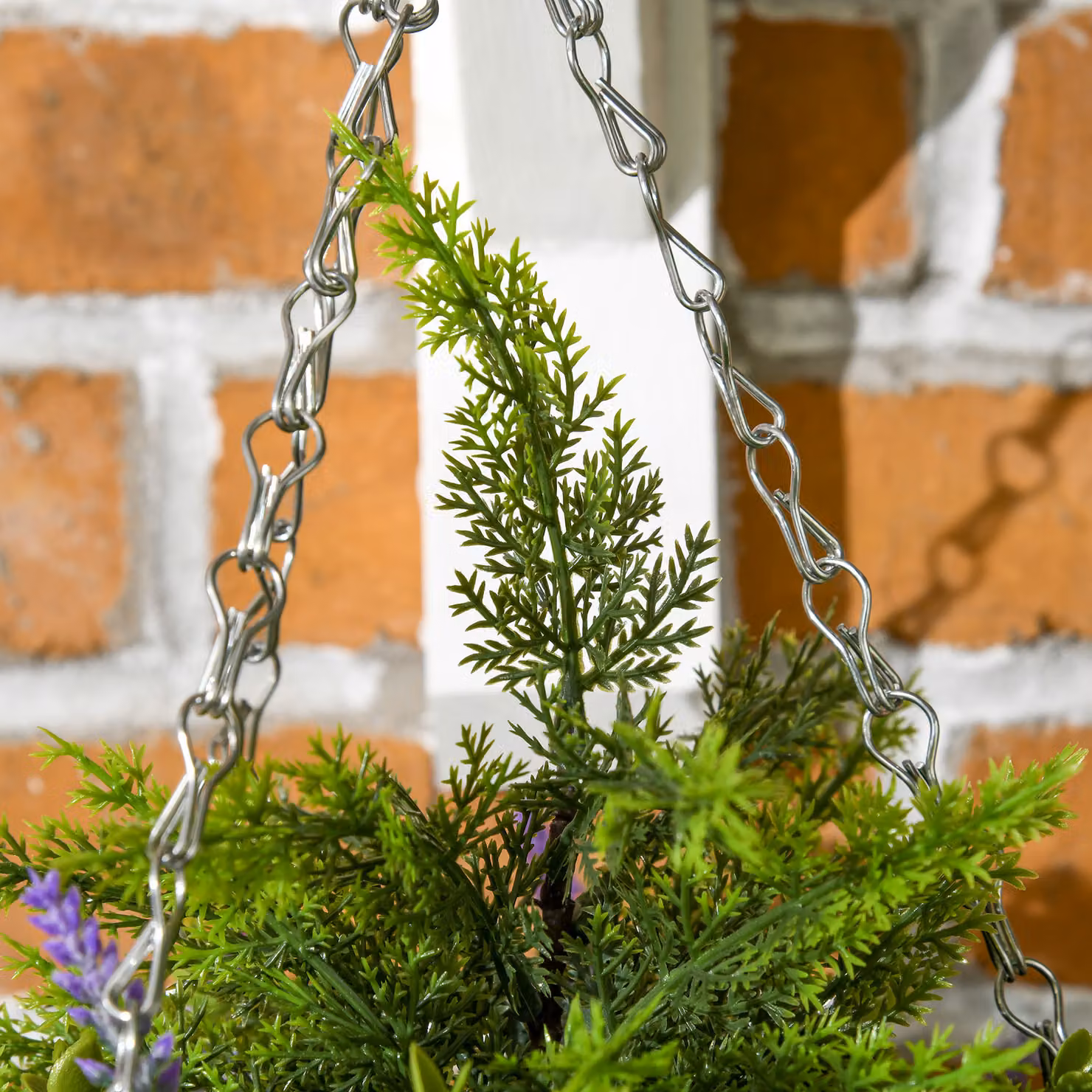 Outsunny 2 Pack Artificial Lisianthus Flower Hanging Planters with Baskets, Purple – 4