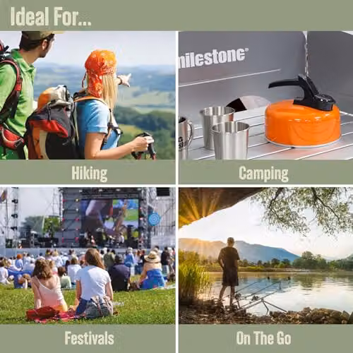 Milestone Camping 1L Whistling Aluminium Camping Kettle in Orange – 3