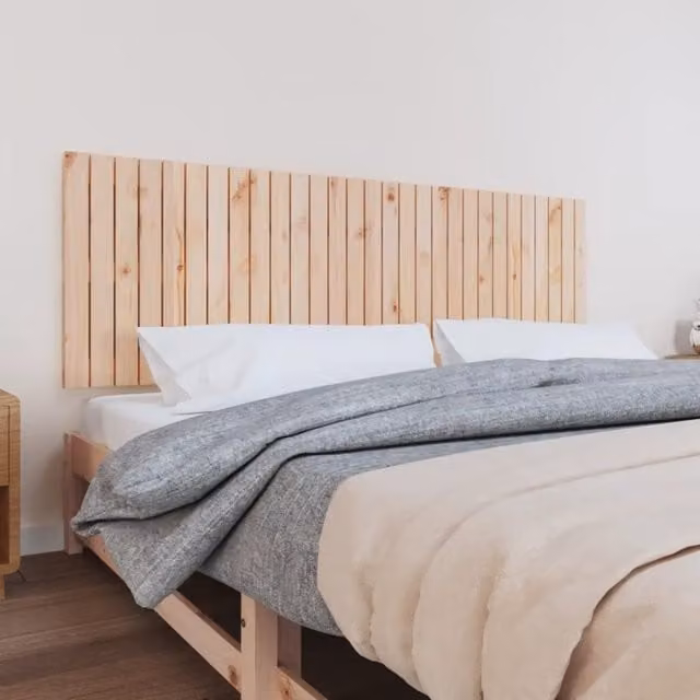 Berkfield Home Rustic Solid Wood Pine Wall Mount Headboard in Brown, W/D/H: 185 x 3 x 60 cm