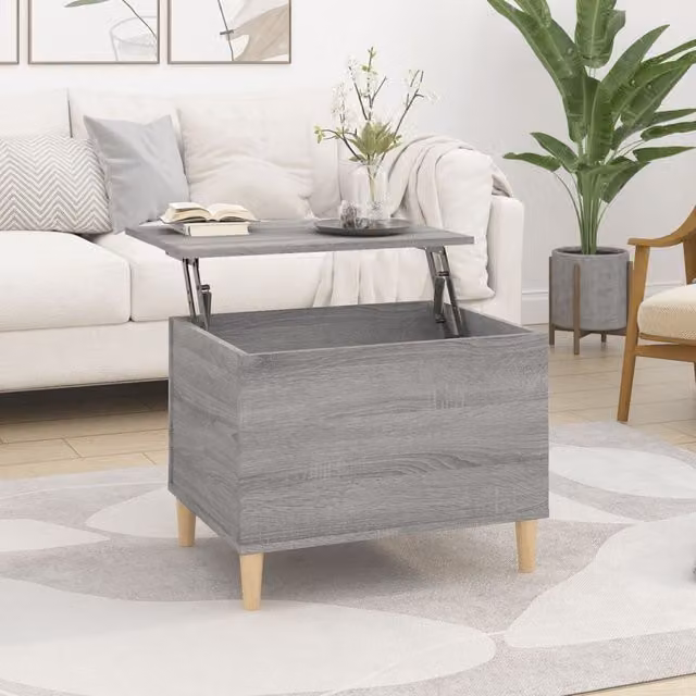 Berkfield Home Grey Sonoma Coffee Table with Lift Mechanism, W: 60 cm, D: 44.5 cm, H: 45 cm