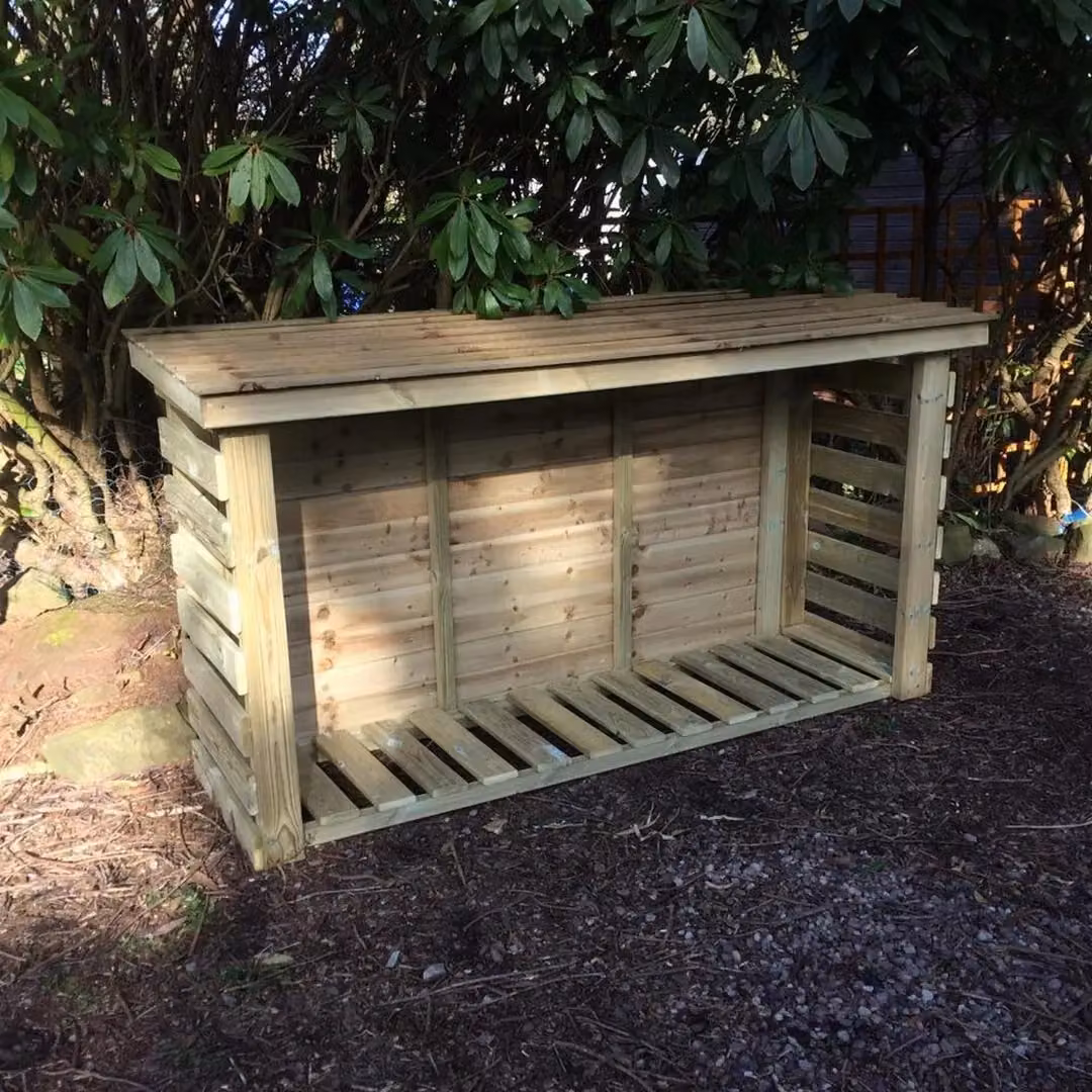 Churnet Valley Garden Furniture Ltd Heavy Duty Slatted Log Store in Brown, H 180 cm x W 120 cm x D 60 cm – 2