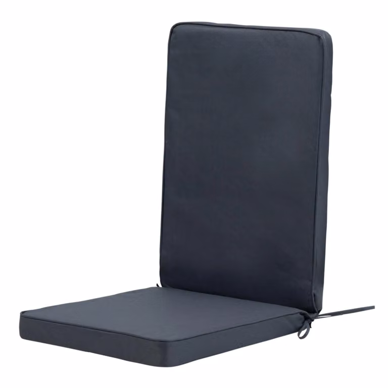 icon Outdoor High Back Seat Cushion Set of 4 in Olive Green and Dark Grey Geometric Pattern