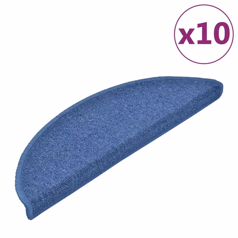 Berkfield Home Non-Slip Self-Adhesive Stair Mats, 10 Pack, Blue, W/D/H: 56 x 17 x 3 cm – 2