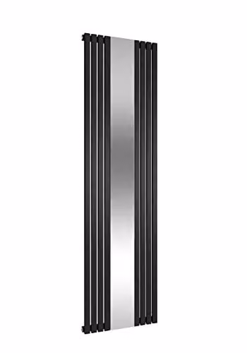 Bathroom Kingdom Reina Reflect Black Vertical Mirror Radiator and Towel Rail H 180 cm x W 44.5 cm x D 9 cm – 1