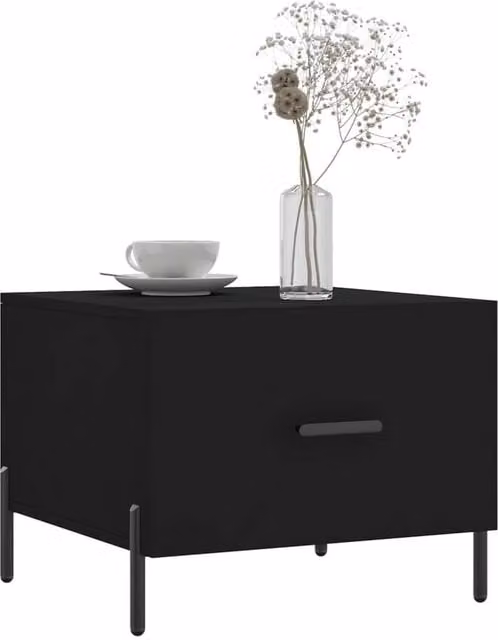 Berkfield Home Set of 2 Black Decorative Coffee Tables, W/D/H: 50 x 50 x 40 cm – 1