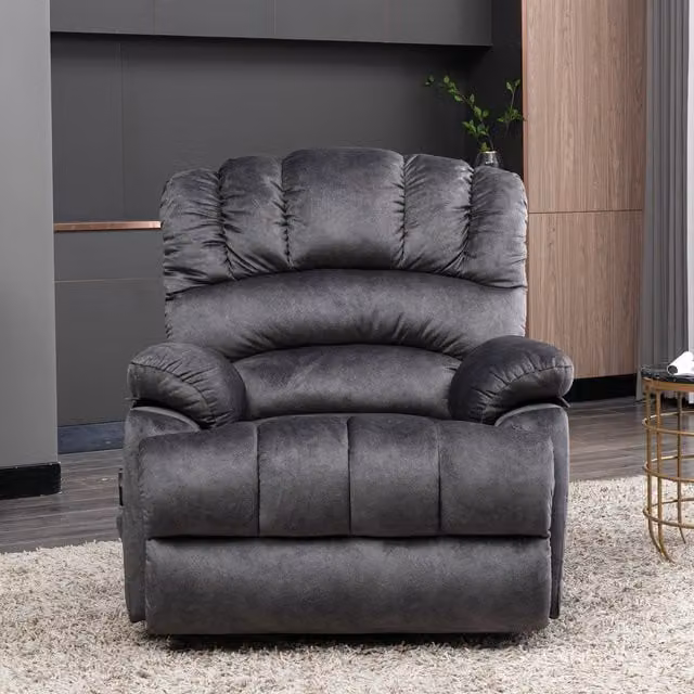 Aosom UK Electric Power Lift Recliner Chair with Heating Massage, Vibration, USB Ports and Side Pockets in Grey, W/D/H: 103 x 100 x 106 cm
