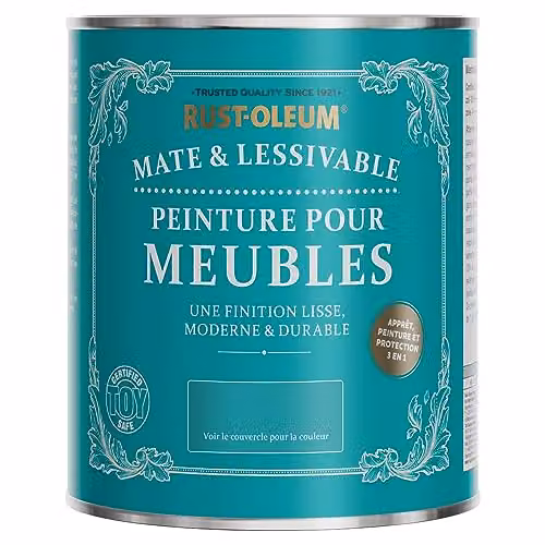 Rust-Oleum Matt Furniture and Skirting Board Paint in Icecap Blue, 750ml – 2