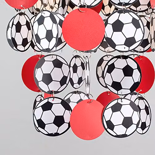 ValueLights Red Football Paper Ceiling Pendant Shade, Width: 23 cm – 5