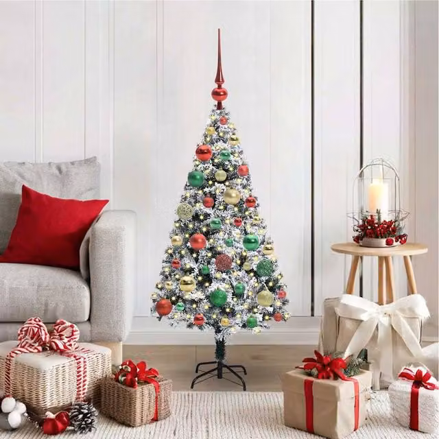 Berkfield Home Artificial Christmas Tree with 150 LEDs and Stand, Green, Height: 120 cm – 1