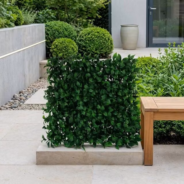 Garden Greatness Green Multicolour Exterior Artificial Bay Leaf Wall Panel
