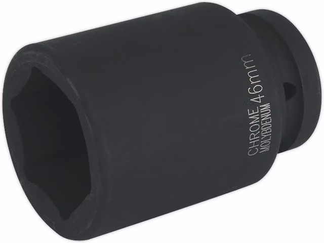 Loops 46mm Forged Deep Impact Socket, 1 Inch Sq Drive, Chrome Molybdenum, Black