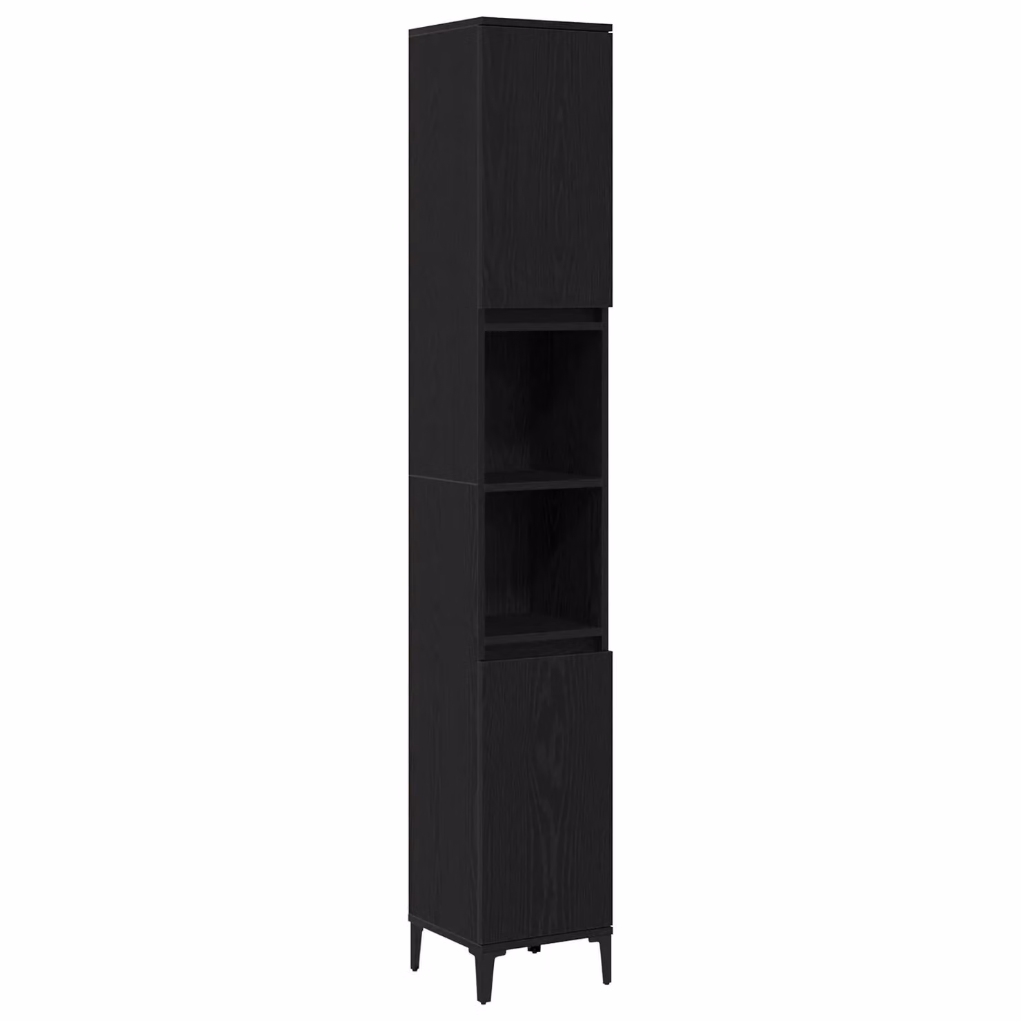 Berkfield Home Modern Black Oak Bathroom Cabinet with Internal Shelves, W/D/H: 30 x 30 x 190 cm – 2