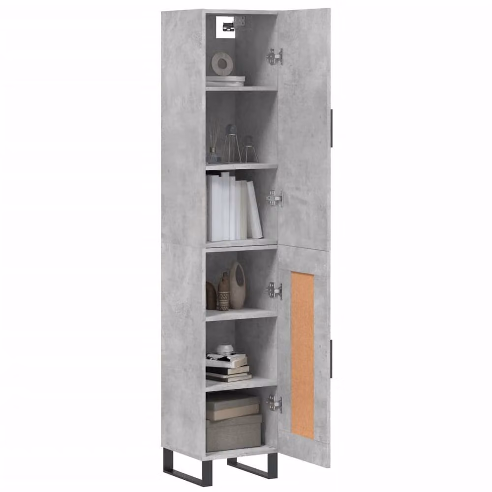 Berkfield Home Highboard in Concrete Grey, W/D/H: 34.5 x 34 x 180 cm – 2