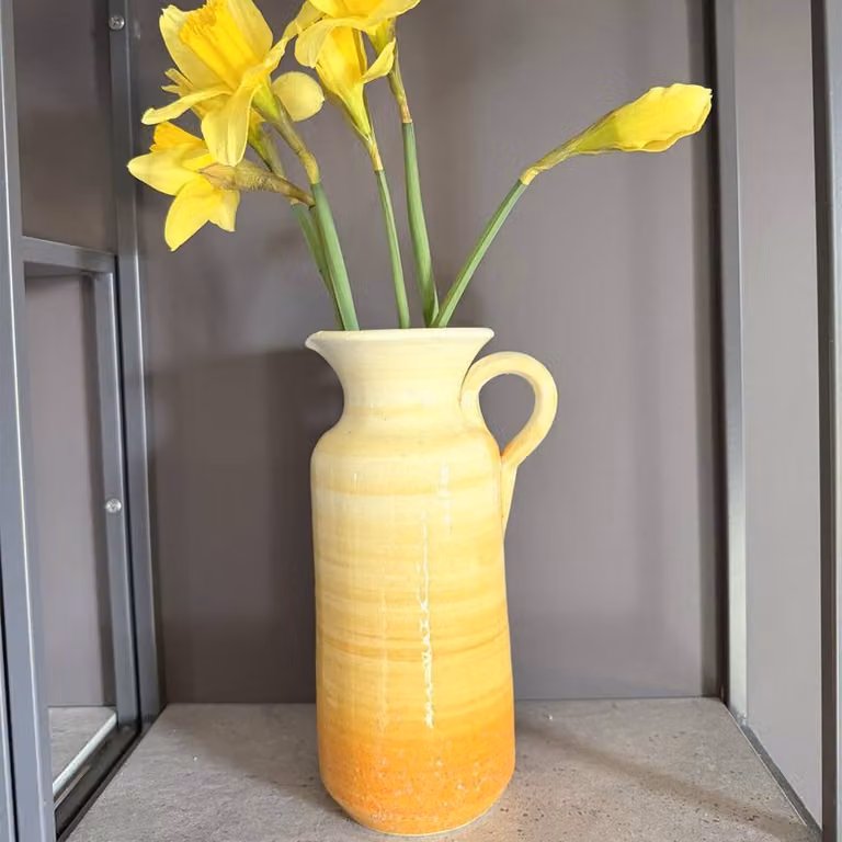 Verano Spanish Ceramics Pastel Beach Rustic Ceramic Jug, 0.5 l, Orange