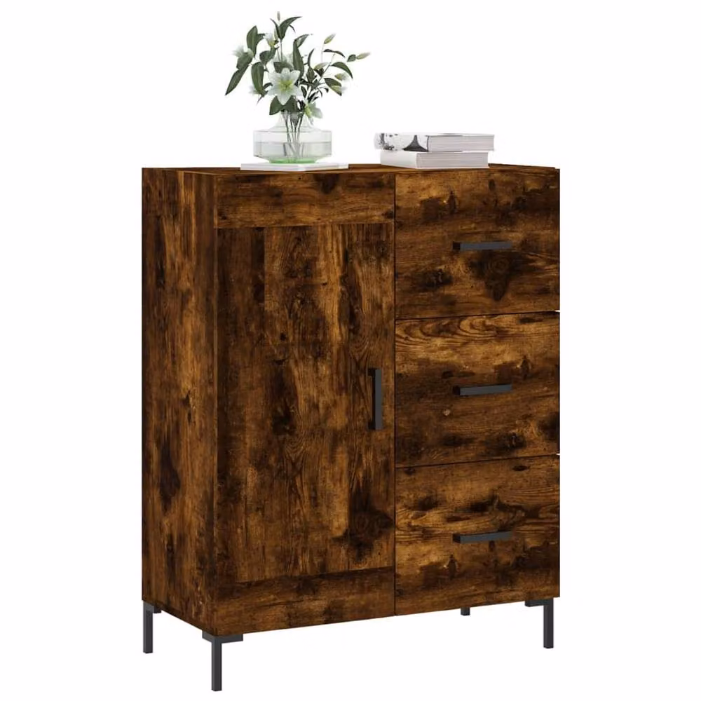 Berkfield Home Smoked Oak Sideboard in Brown, W: 69.5 cm, D: 34 cm, H: 90 cm – 3