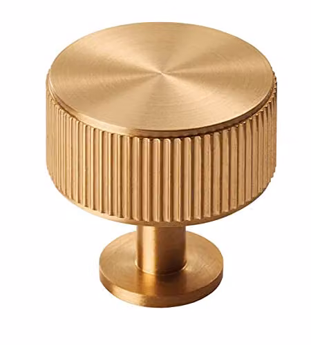 Loops Lined Radio Cupboard Door Knob in Satin Brass